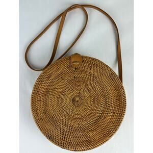 Amerii Round Rattan Woven Crossbody Bag Purse Boho Hippie Cottage NWOT Bali